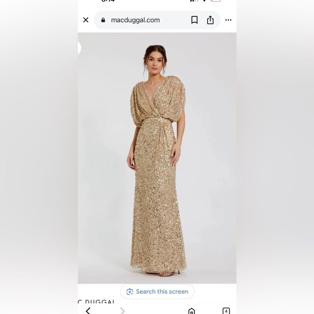 Mac Duggal Gold Sequin Dress